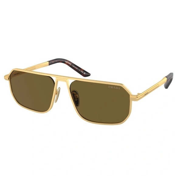 NEW SPR A53 1BK01T PRADA SUNGLASSES PRA53S MEN PRADA PR A53S 1BK01T GOLD EYEWEAR - Picture 2 of 4
